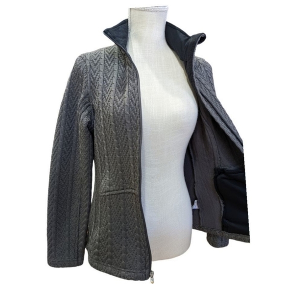 Spyder Major Cable Gray Fleece Lined Full Zip Stryke Sweater Jacket Size XL - Picture 6 of 16